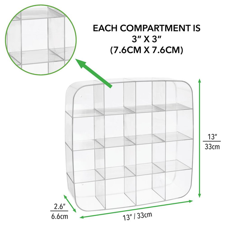 Mdesign Plastic Wall Mount Collectible Display Organizer, 16
